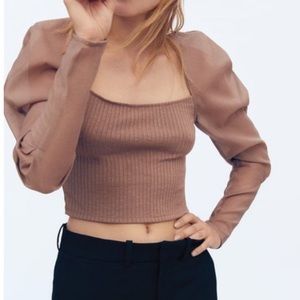 Zara puff sleeve top NWT